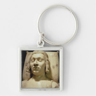 Charles V "den kloka" (1338-80) graveffigyen, Fyrkantig Silverfärgad Nyckelring