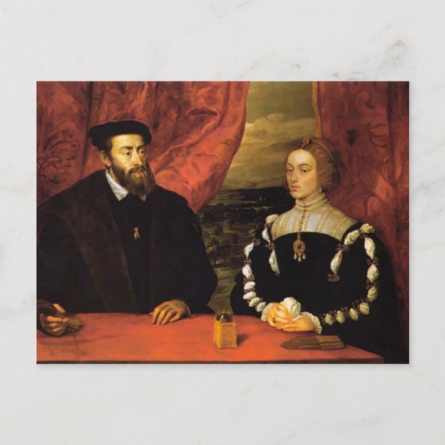 Charles V , Empress Isabella av Peter Rubens Vykort (Framsida)