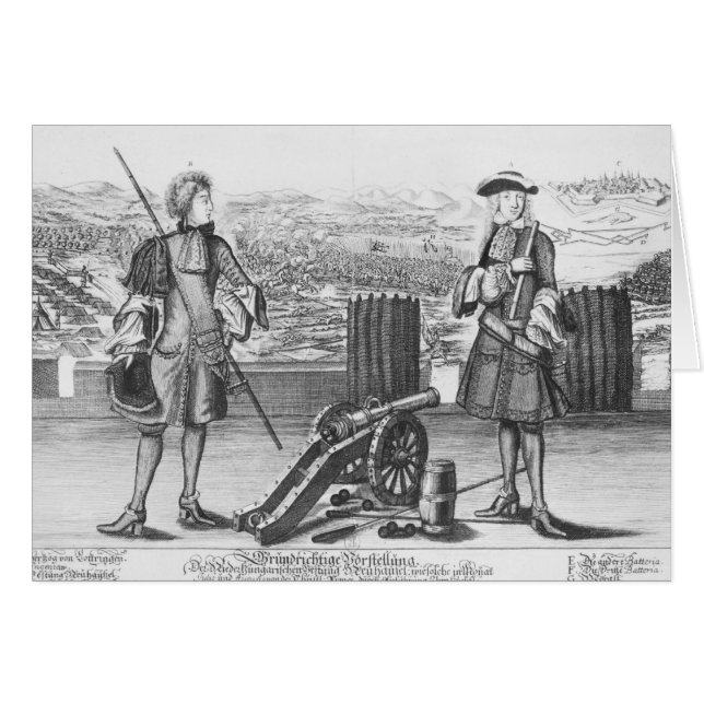 Charles V, herke av Lorraine och Pub, med Hälsningskort (Framsidan Horizontal)