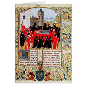 Charles VI av Frankrike begravning Hälsningskort