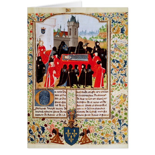 Charles VI av Frankrike begravning Hälsningskort (Framsidan)