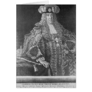 Charles VI, helig romersk kejsare Hälsningskort
