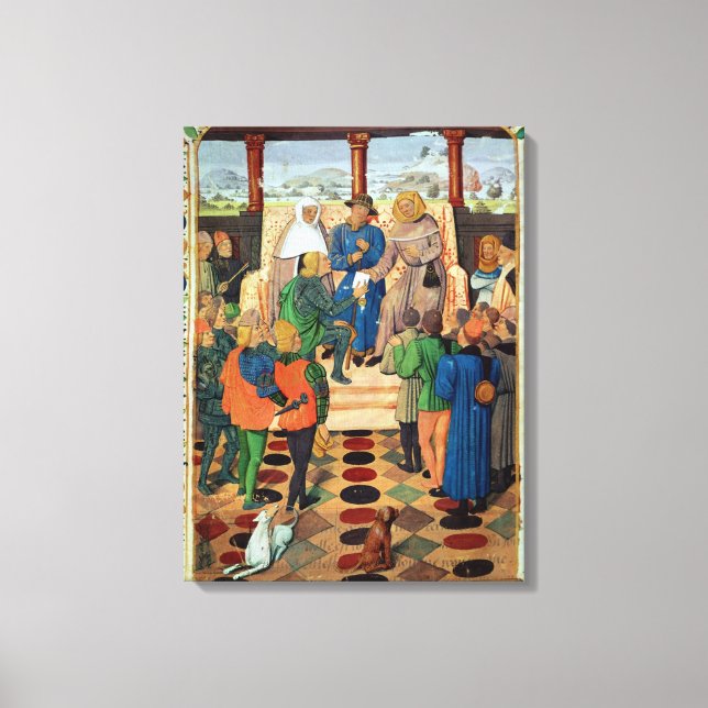 Charles VII ge ett dokument till Joan of Arc Canvastryck (Framsida)
