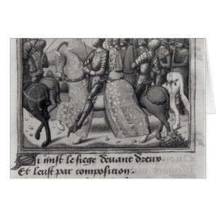 Charles VII och Joan av bågen på siegen av Hälsningskort
