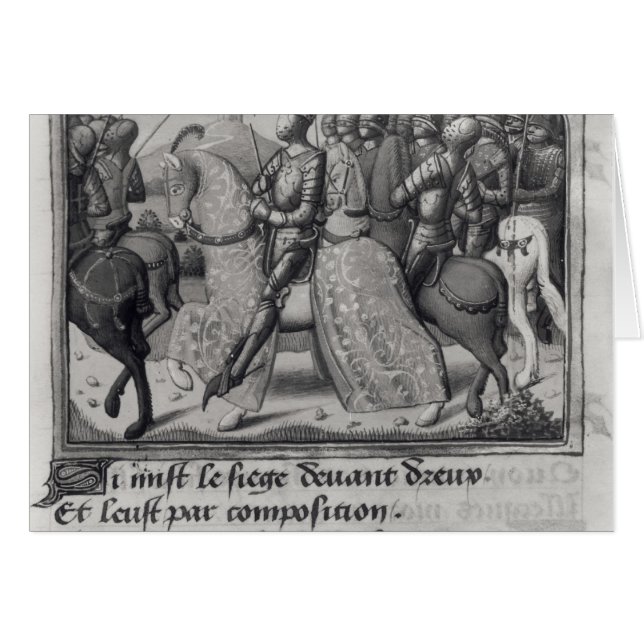 Charles VII och Joan av bågen på siegen av Hälsningskort (Framsidan Horizontal)
