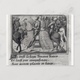 Charles VII och Joan of Arc vid belägringen Vykort