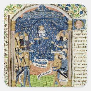 Charles VII Överförd av hans domstol Fyrkantigt Klistermärke
