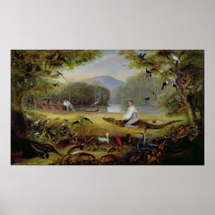 Charles Waterton fångade en kajman, 1825-26 Poster