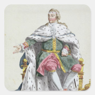 Charles XII (1682-1718) Kung i Sverige från Receu Fyrkantigt Klistermärke