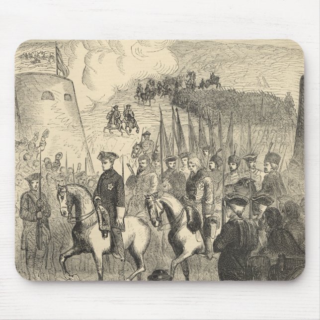 Charles XII av skrivande in Köpenhamn för sverige Musmatta (Framsidan)