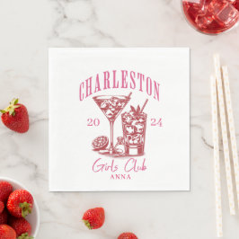 charleston bachelorette flickor helg resa pappersservett