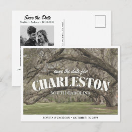Charleston Bröllop Spara Datum Retro Vykort