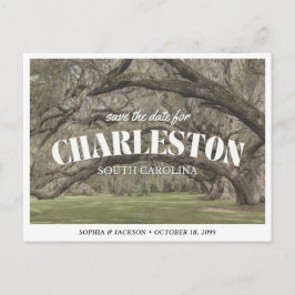 Charleston Bröllop Spara Datum Retro Vykort