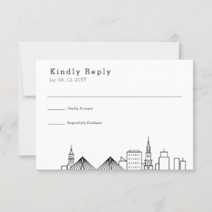 Charleston Bröllop Stylized Skyline OSA Kort