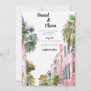 Charleston bröllopsdestination inbjudan