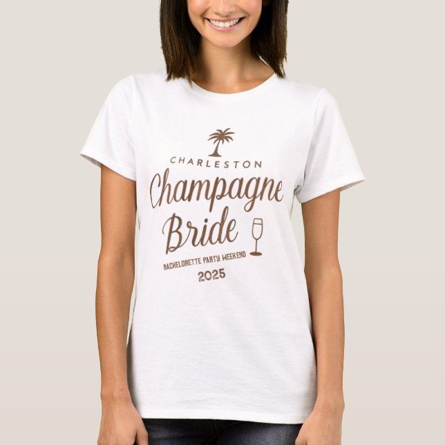 Charleston Champagne Brud | Anpassat Sjungut T Shirt (Framsida)
