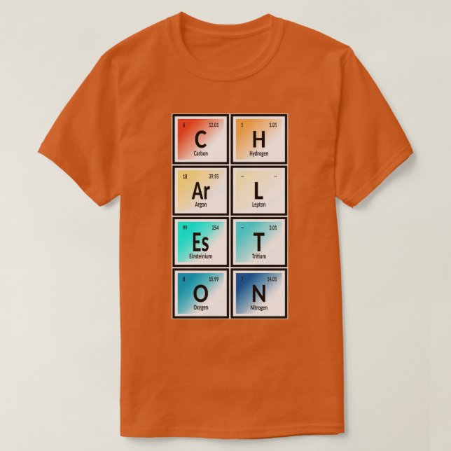 Charleston City Periodic Bord i Inslag T Shirt (Design framsida)