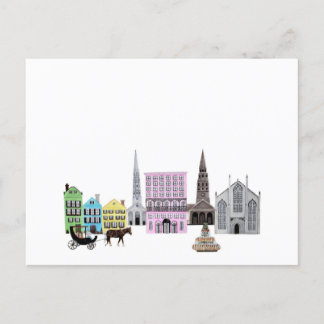 Charleston City Skyline Artwork Meddelande Vykort