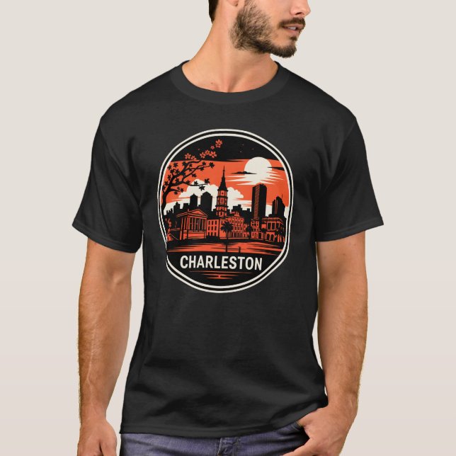 Charleston City South Carolina USA T Shirt (Framsida)