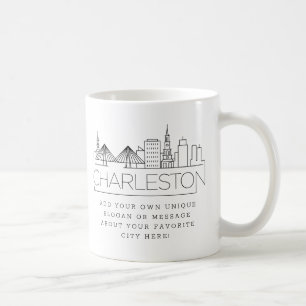 Charleston City Stylized Skyline Anpassningsbar Kaffemugg
