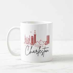 Charleston City Stylized Skyline Kaffemugg