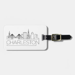Charleston City Stylized Skyline Luggage Tag Bagagebricka