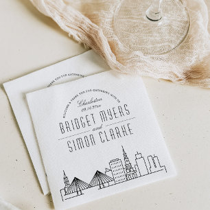 Charleston Deco Skyline Bröllop Event Napkins Pappersservett