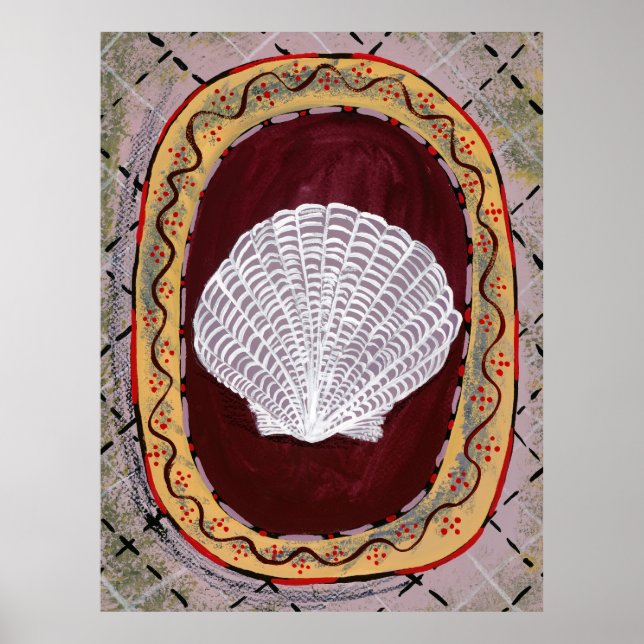 Charleston Farmhouse Snäcka Print Wall Hanging Poster (Framsidan)