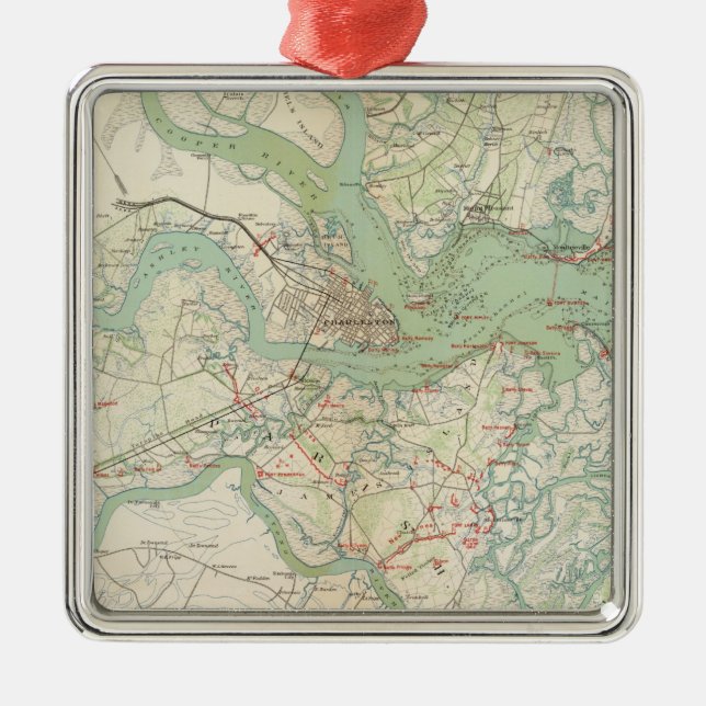 Charleston, försvar julgransprydnad metall (Framsidan)