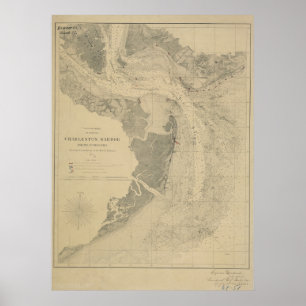 Charleston Harbor Karta Poster
