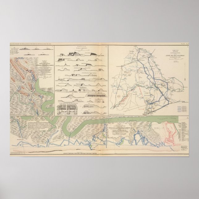 Charleston Harbour, armén för Potomacs operationer Poster (Framsidan)