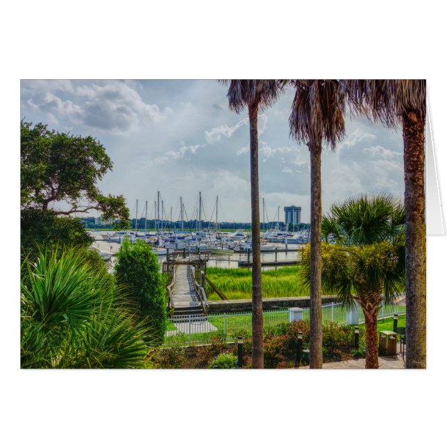 Charleston Harbour Greeting Card Hälsningskort (Framsidan Horizontal)