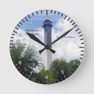 Charleston Lighthouse-klocka Rund Klocka