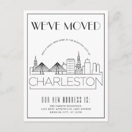 Charleston Modern Deco | Byte av Adress Meddelande Vykort