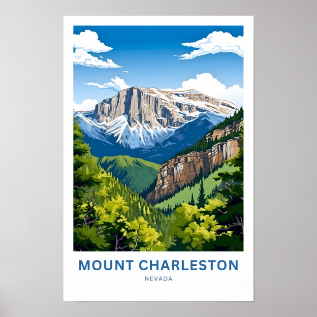 Charleston Nevada Travel Print Poster (Framsidan)