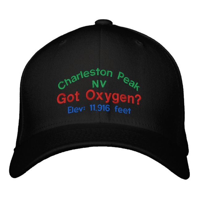 Charleston Peak Har Oxygen? Broderat tak Broderad Keps (Framsida)