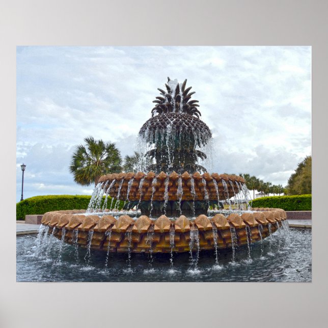 Charleston Pineapple Fontän, South Carolina Poster (Framsidan)