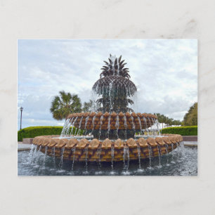 Charleston Pineapple Fontän, South Carolina Vykort