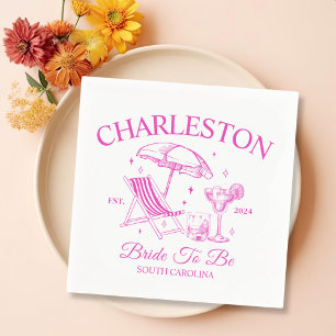 Charleston Pink Bachelorette Bride To Be Party Pappersservett
