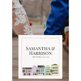 Charleston Rainbow Row Personligt bröllp Pappersservett