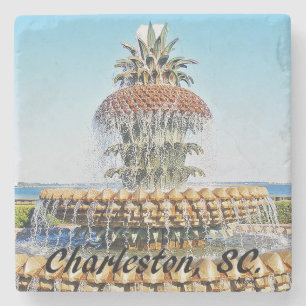 Charleston Sc.-ananasfontän, marmorkustfartyg Underlägg Sten