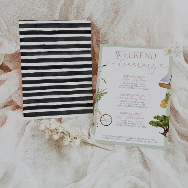 Charleston SC Bachelorette Itinerary Inbjudningar (Skapare uppladdad)