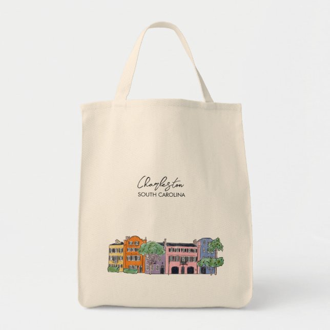 Charleston, SC Bröllop Welcome Tote Bag Tygkasse (Framsidan)