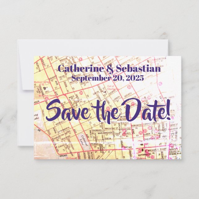 Charleston, SC Gammal Karta Spara Datumet (Framsida)