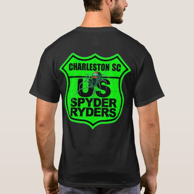 Charleston SC Kapitel - Logo 2-sidig Grön T Shirt (Baksida)