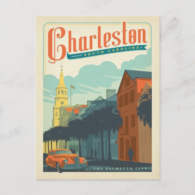 Charleston, SC - Palmetto City Vykort (Framsida)