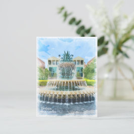 Charleston SC Pineapple Fontän Card Vykort