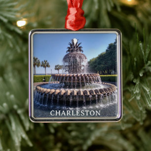 Charleston SC Pineapple Fontän jul Julgransprydnad Metall