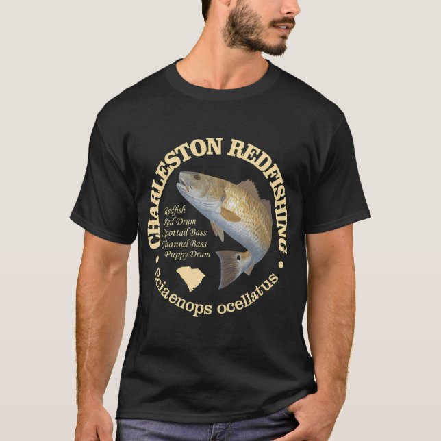 Charleston SC (rödfisk) T Shirt (Framsida)