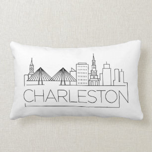Charleston, SC Skyline Lumbar Pillow Lumbarkudde